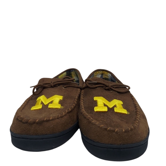 Michigan Wolverines Brown Suede Slipper Moccasins Men's Size 11 - Picture 5 of 6